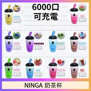 NINGA奶茶杯可充电一次性電子煙6000口